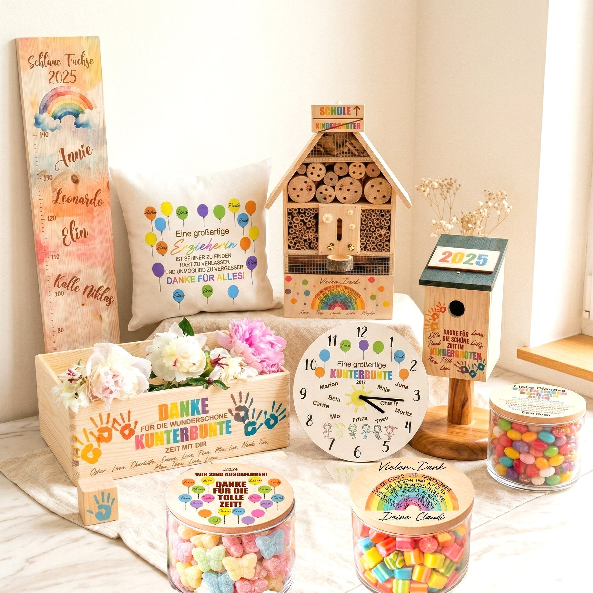 Kita Abschied Geschenke Ideen personalisiert für Erzieher und Kinder