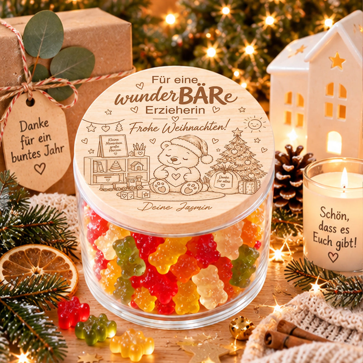 Personalisierte Dankeschön-Geschenke zu Weihnachten für Erzieherinnen, Kita & Kindergarten