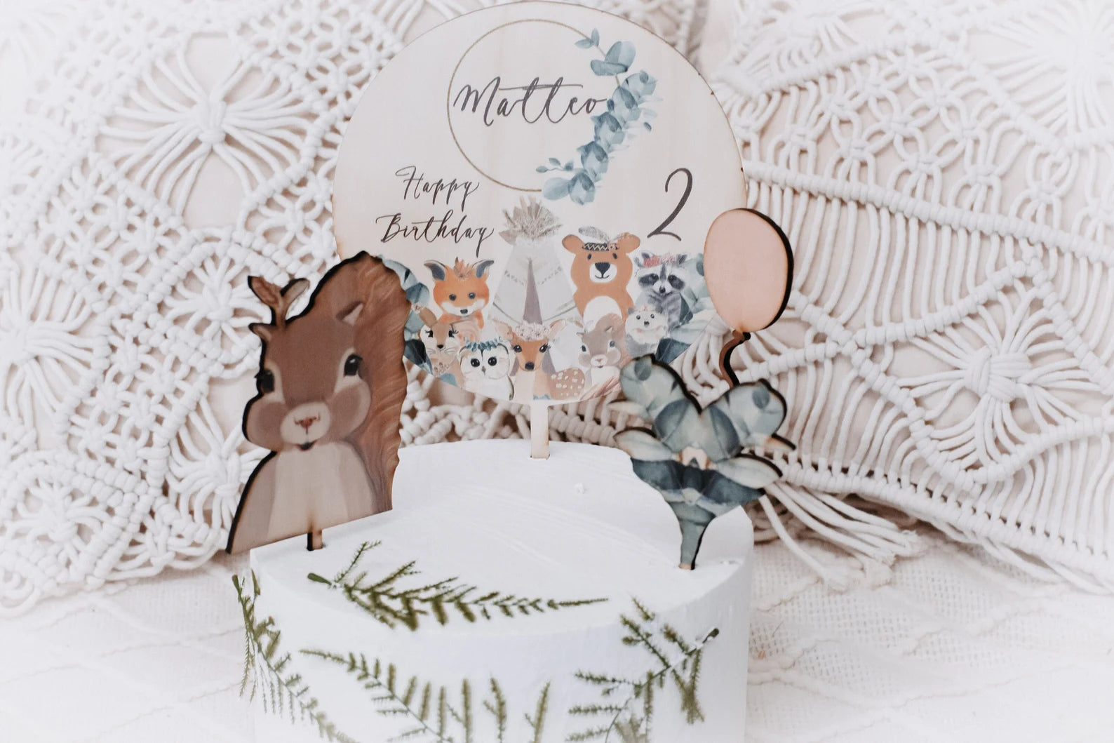 Caketopper 3er Set Eichhörnchen