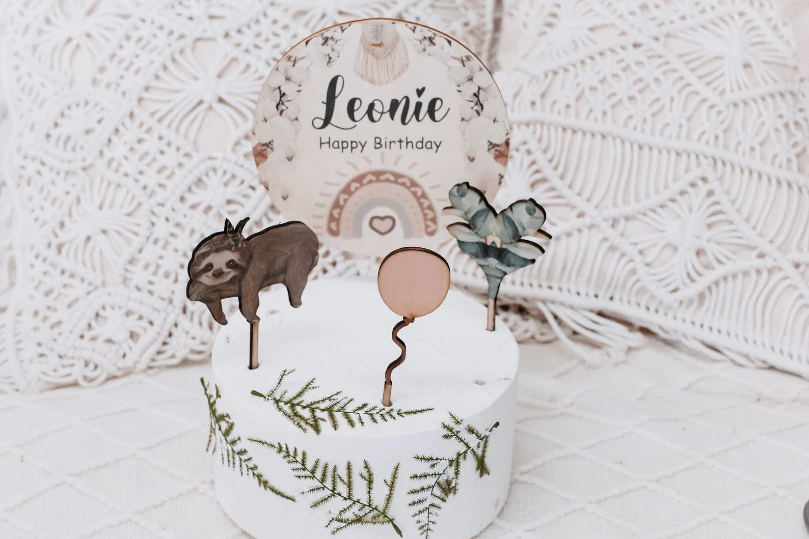 Caketopper 3er Set Faultier