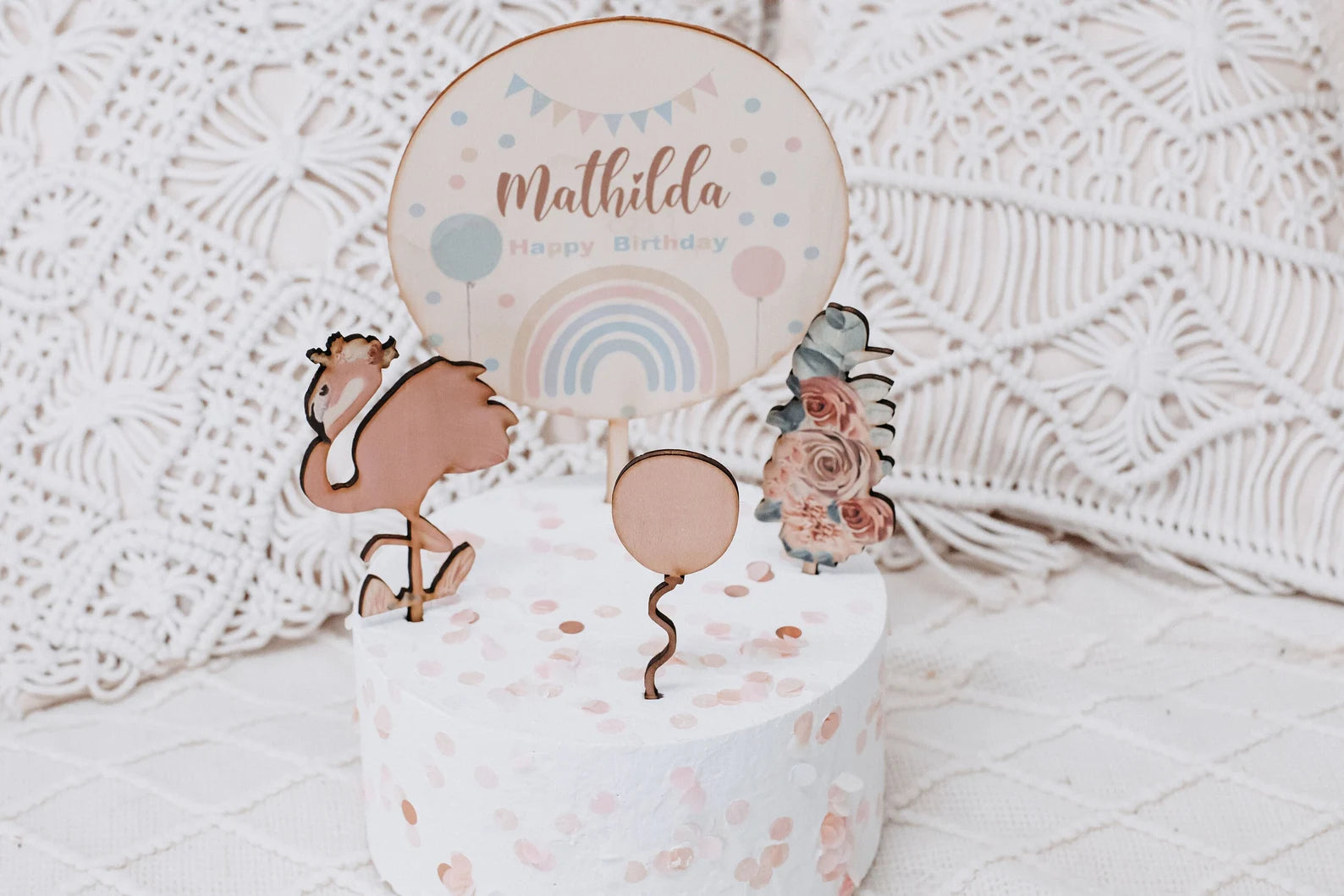 Caketopper 3er Set Flamingo