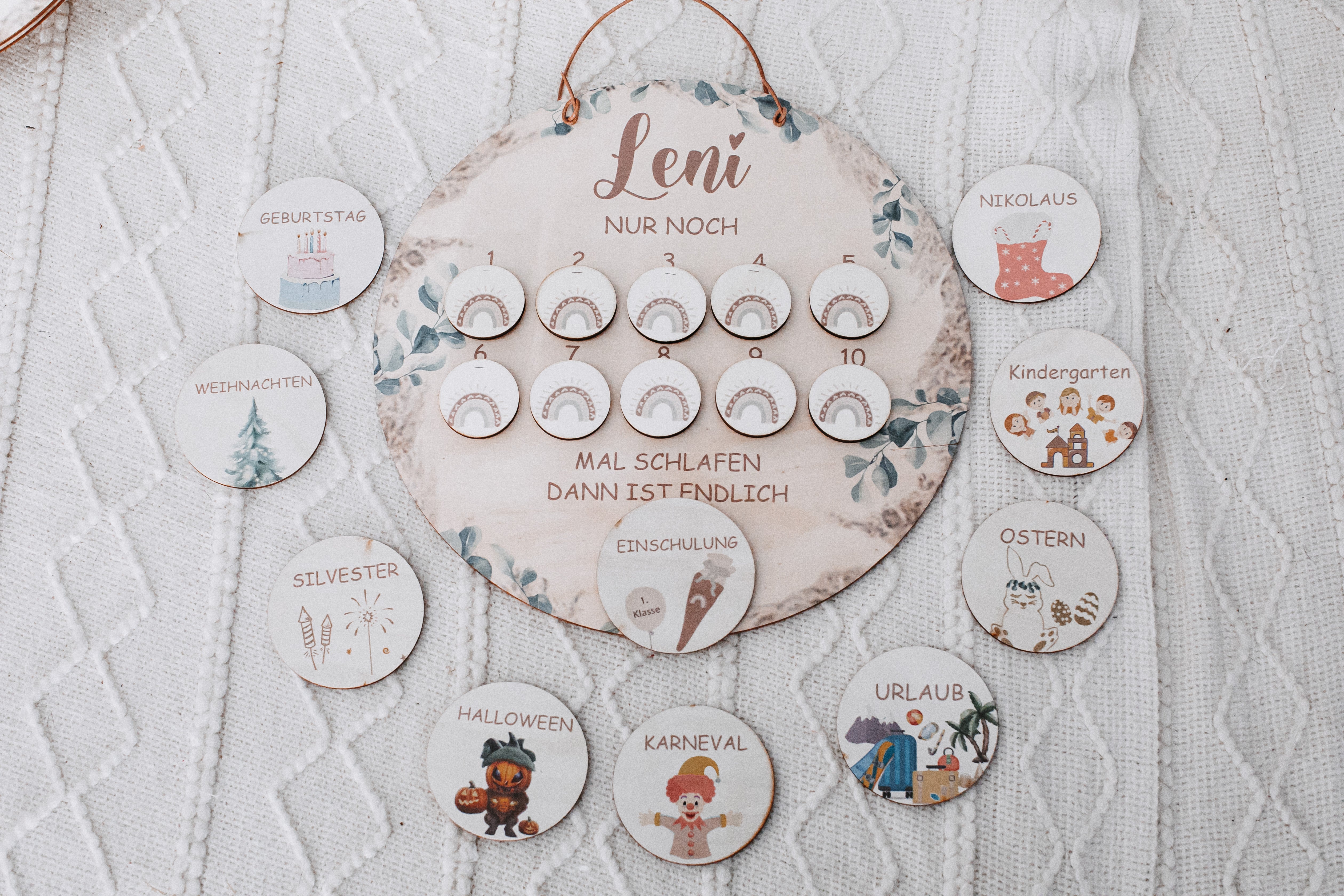 Countdown Tafel Regenbogen