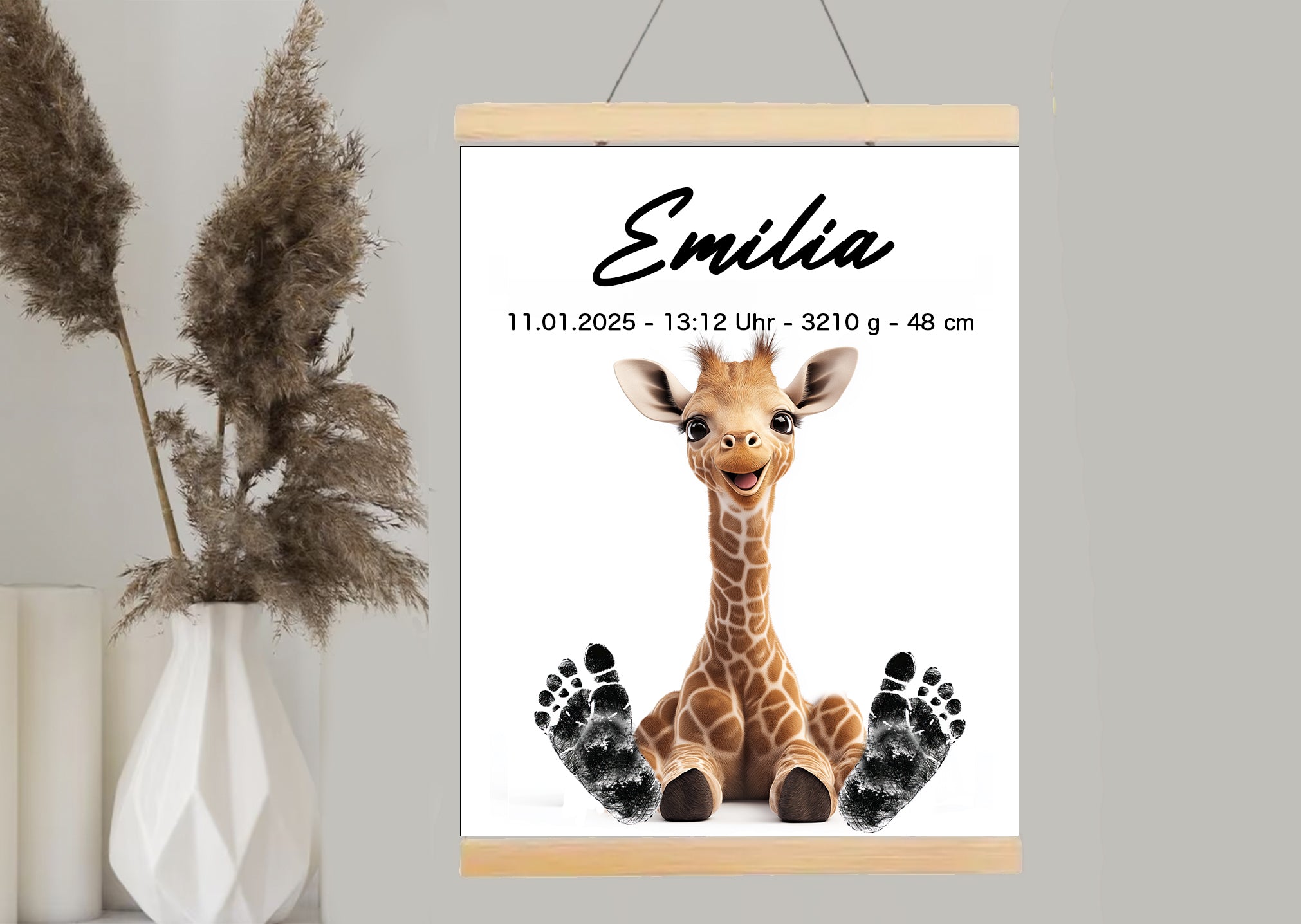 Fußabdruck Poster Giraffe