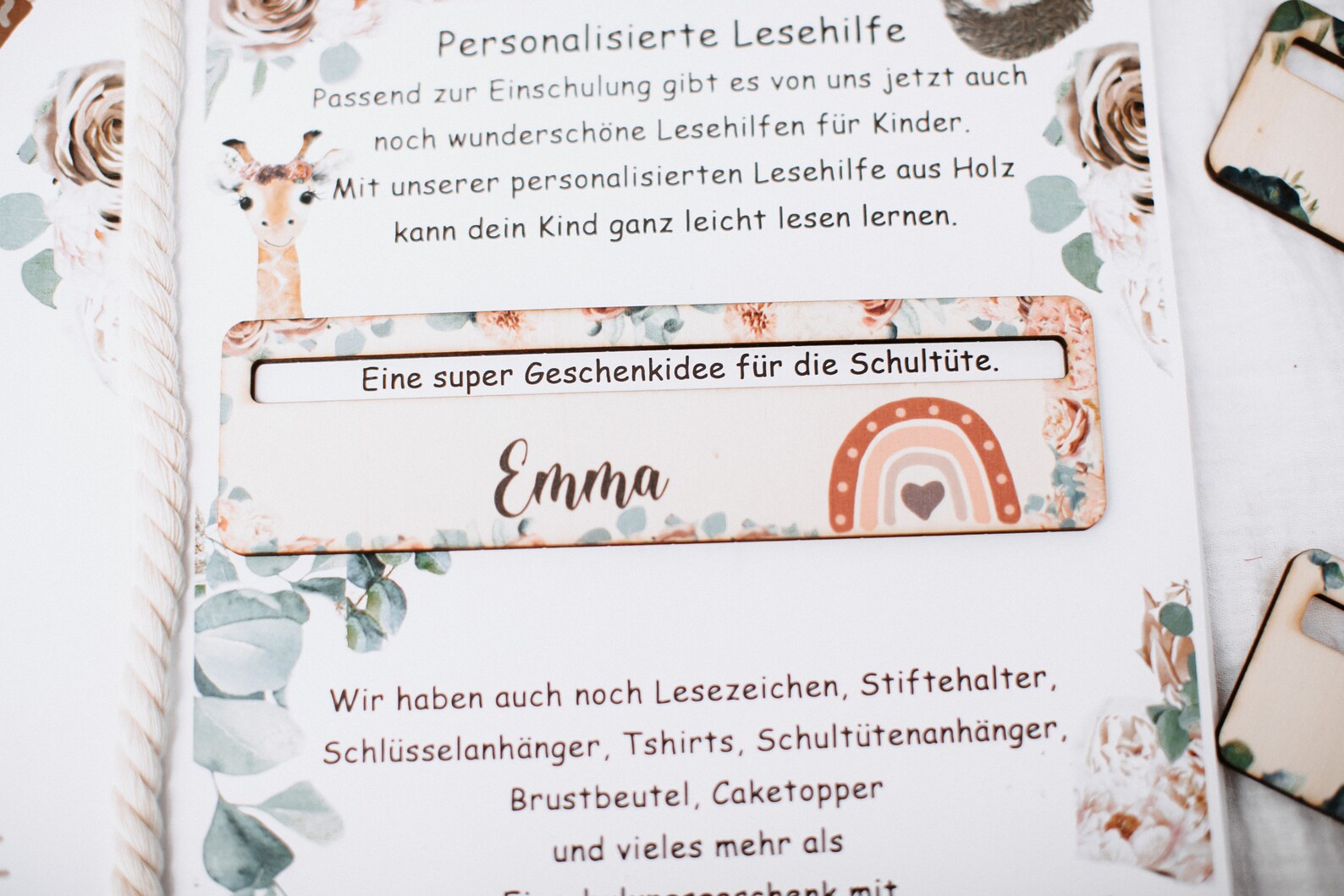 Lesehilfe Regenbogen rosa