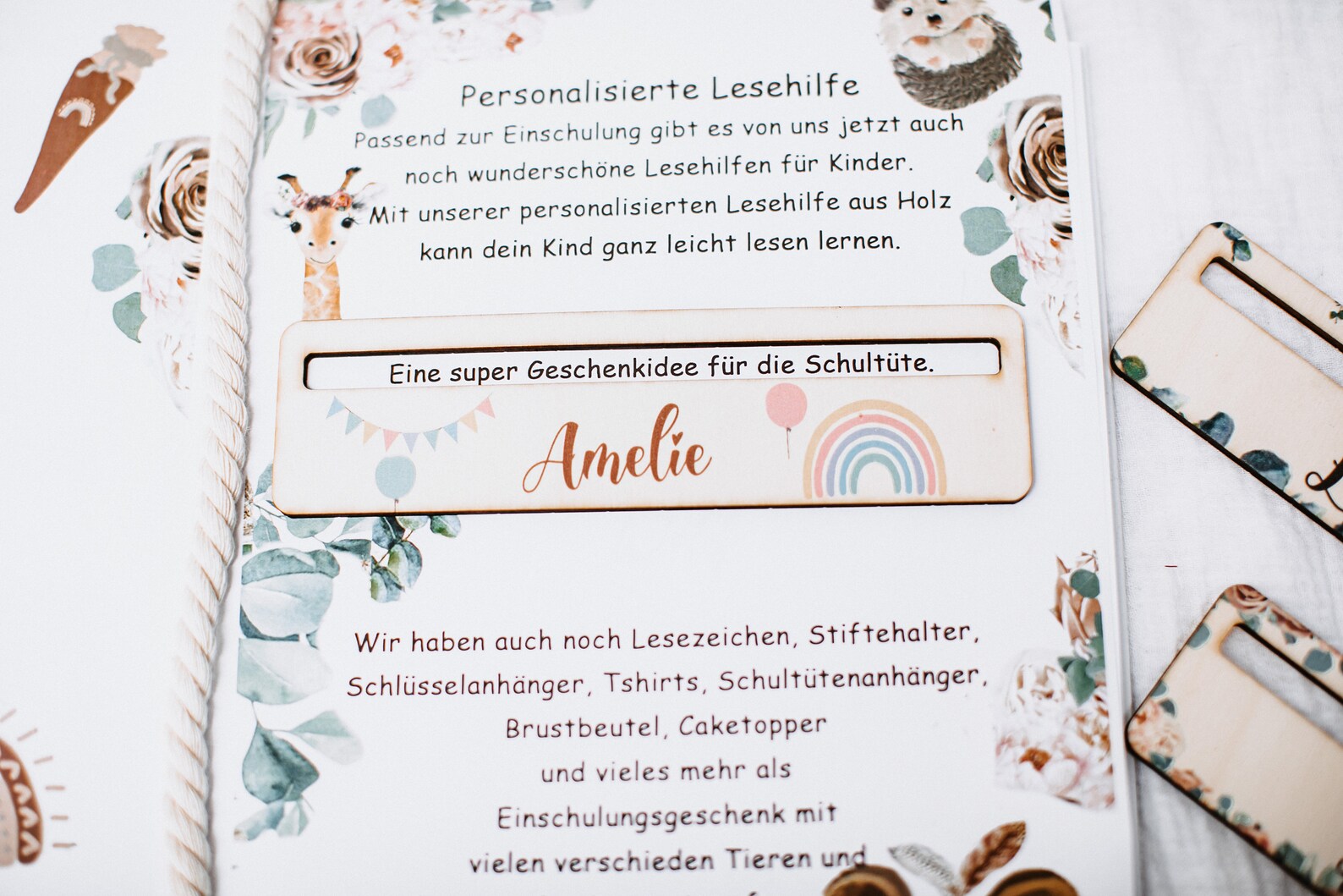 Lesehilfe Regenbogen pastell