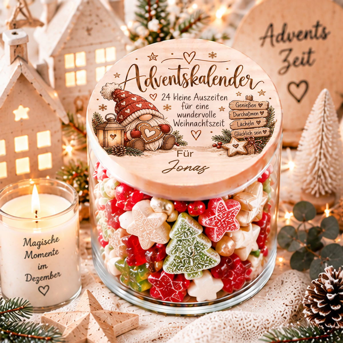 Personalisierter Adventskalender 24 kleine Auszeiten mit Name