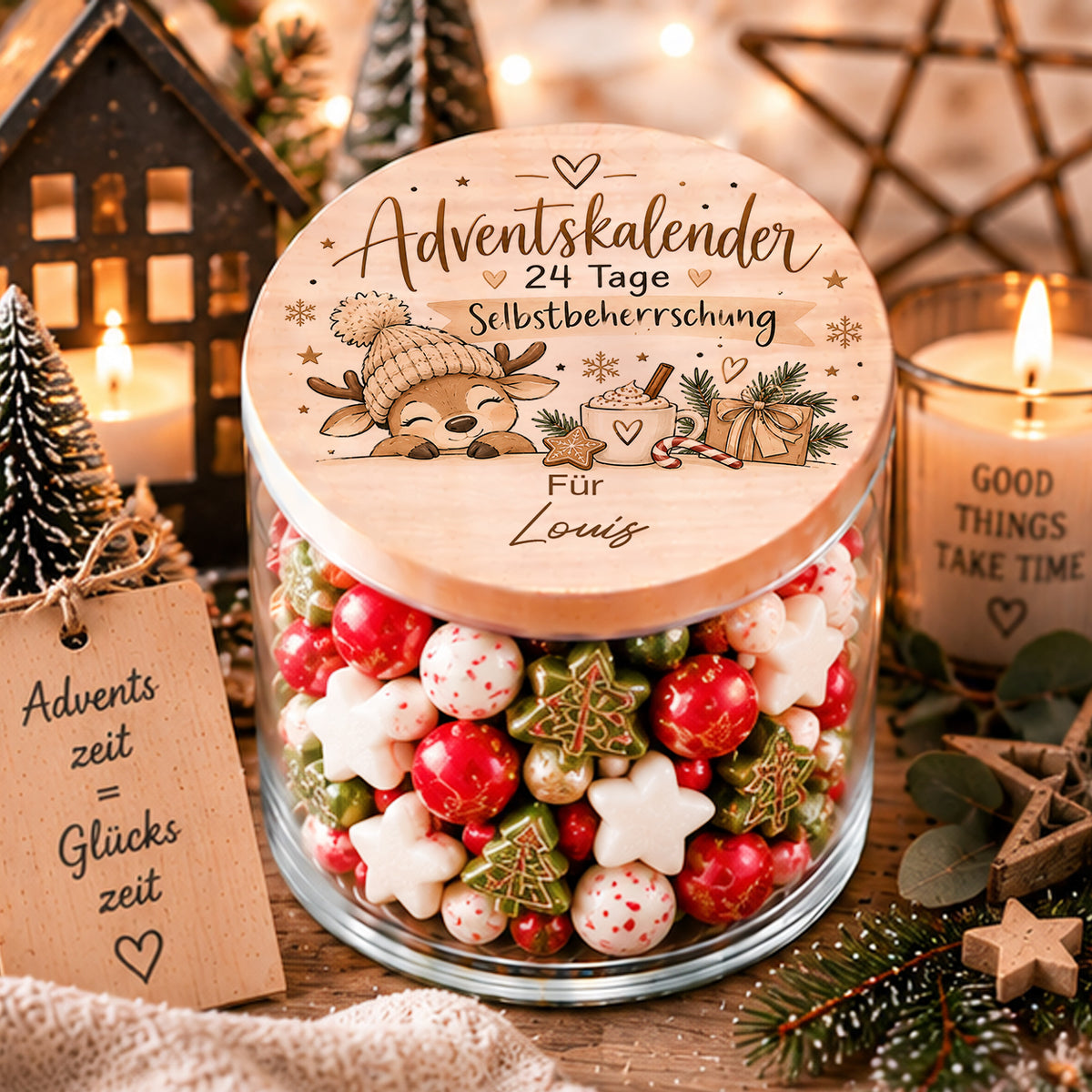 Personalisierter Adventskalender 24 Tage Selbstbeherrschung mit Name