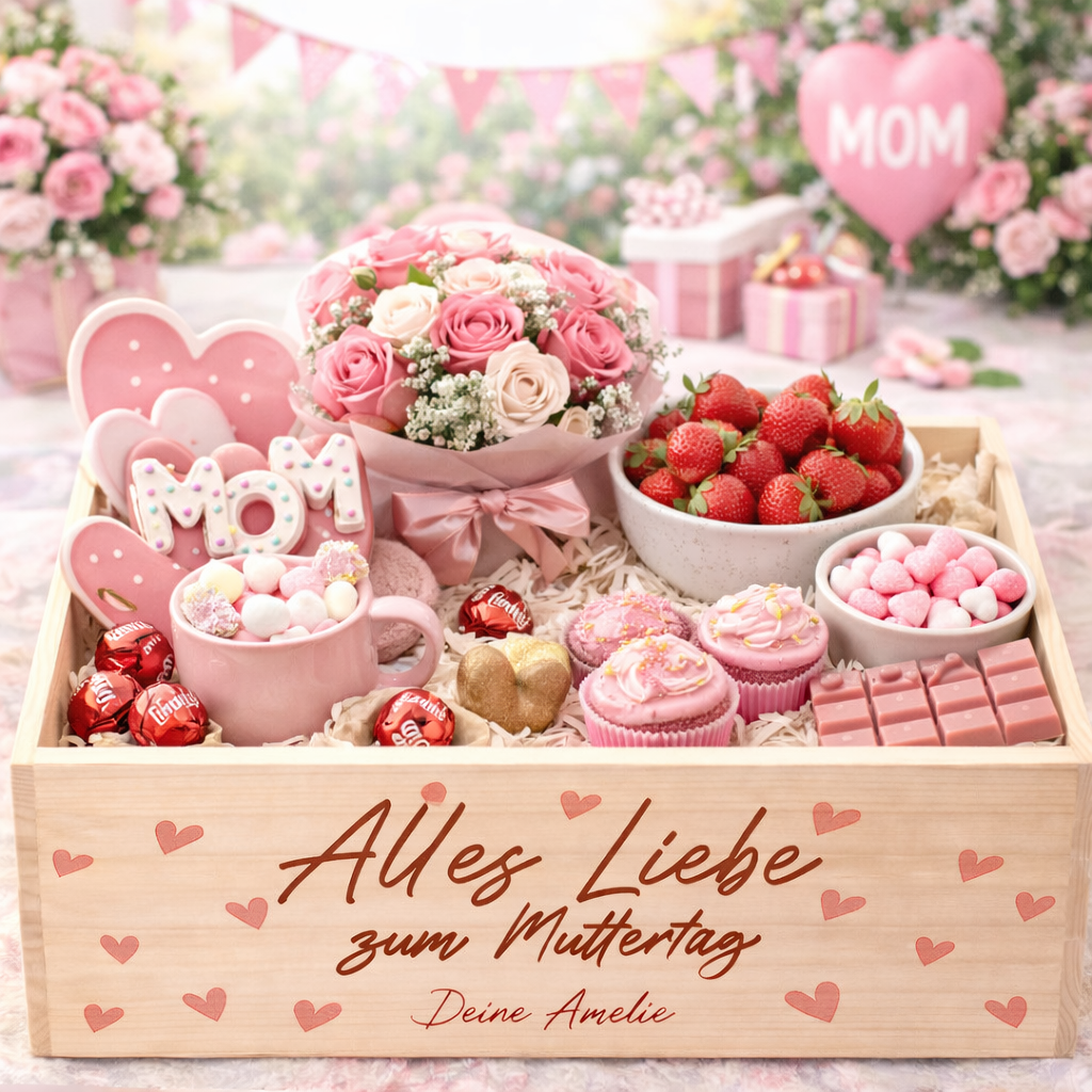 Geschenk für Mama personalisiert Muttertag Geschenkbox Beste Mama der Welt Geschenkidee Muttertag Mama Holzkiste zum Befüllen