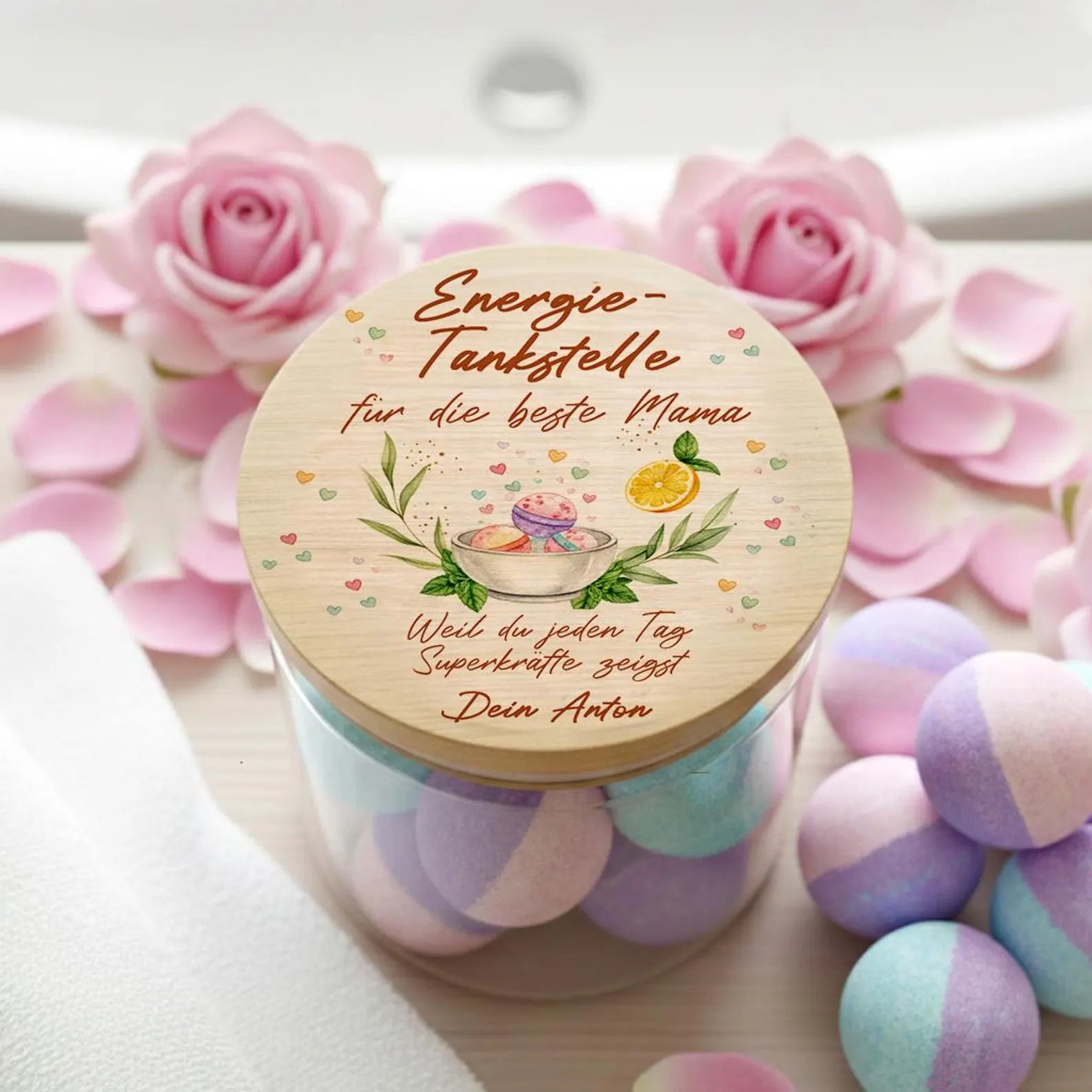 Mama Geschenk Wellness personalisiert Muttertag Geschenk Spa Vorratsglas Badesalz Mama Entspannung Geschenk beste Mama der Welt