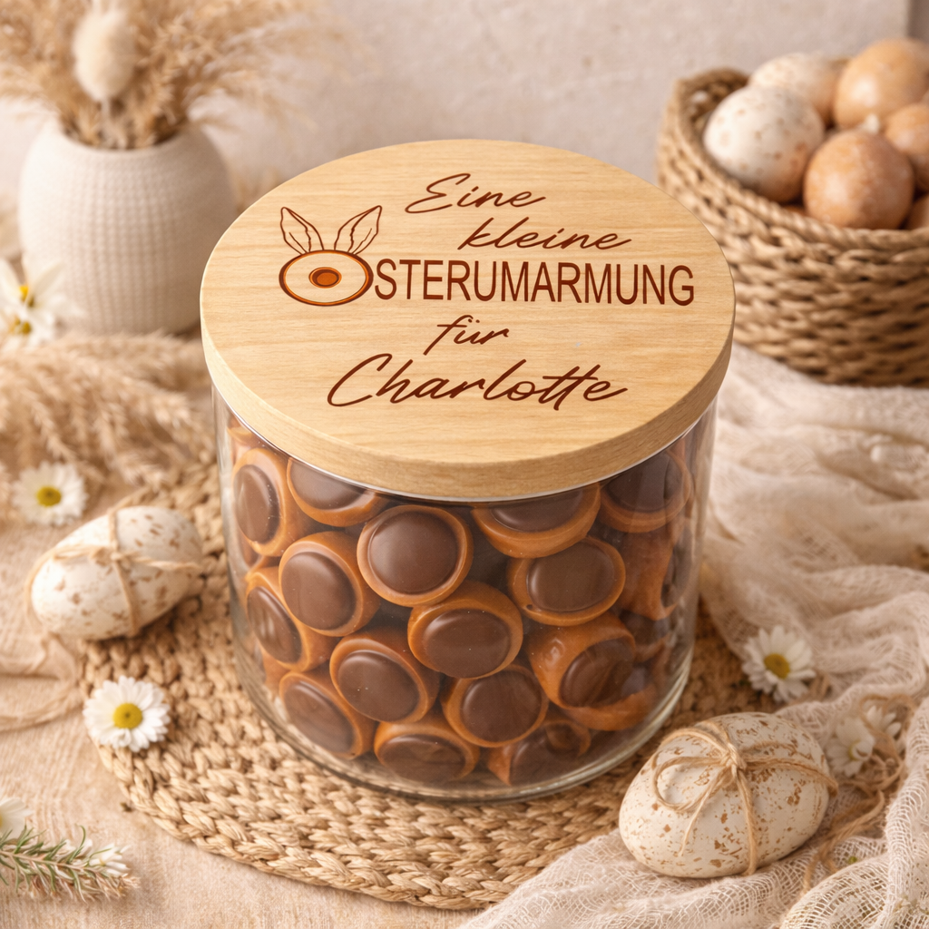 Vorratsglas Ostern personalisiert Osternest Geschenk zu Ostern Osterdeko Osterkörbchen Toffifee Ostergeschenk