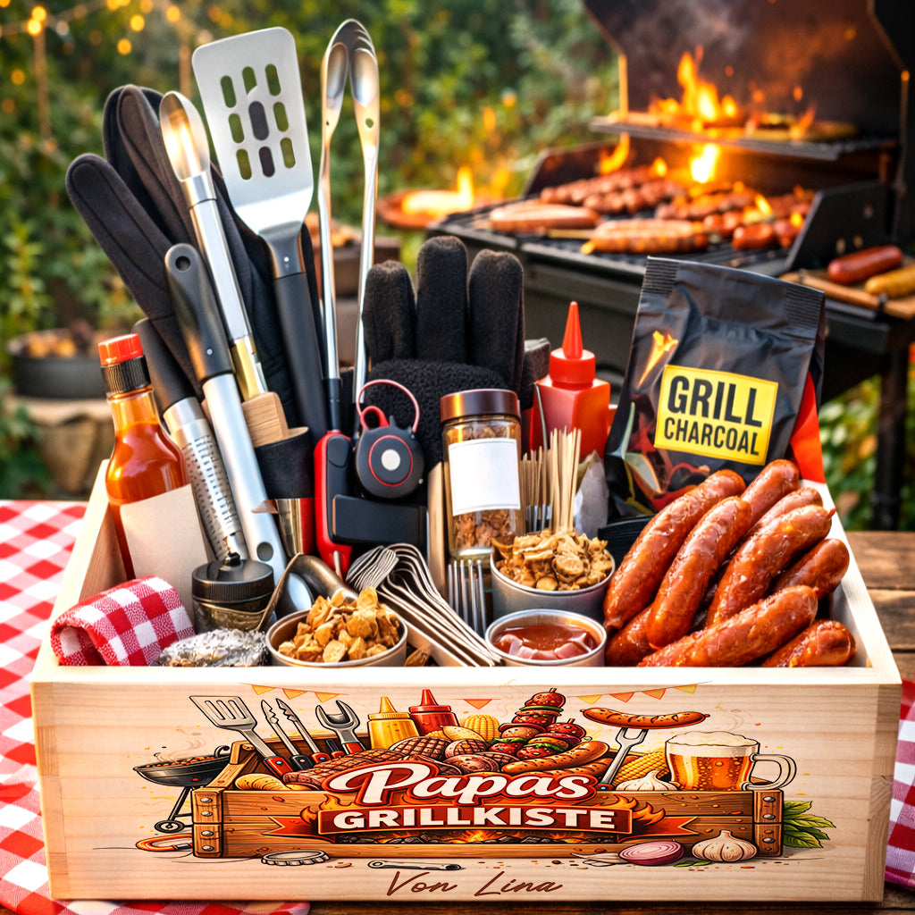 Vatertagsgeschenk Papa Holzkiste personalisiert Papa Grillgeschenk Biergarten Kiste Bier Geschenk Papa Grillgeschenk Papa Männergeschenk Vatertag Geschenk