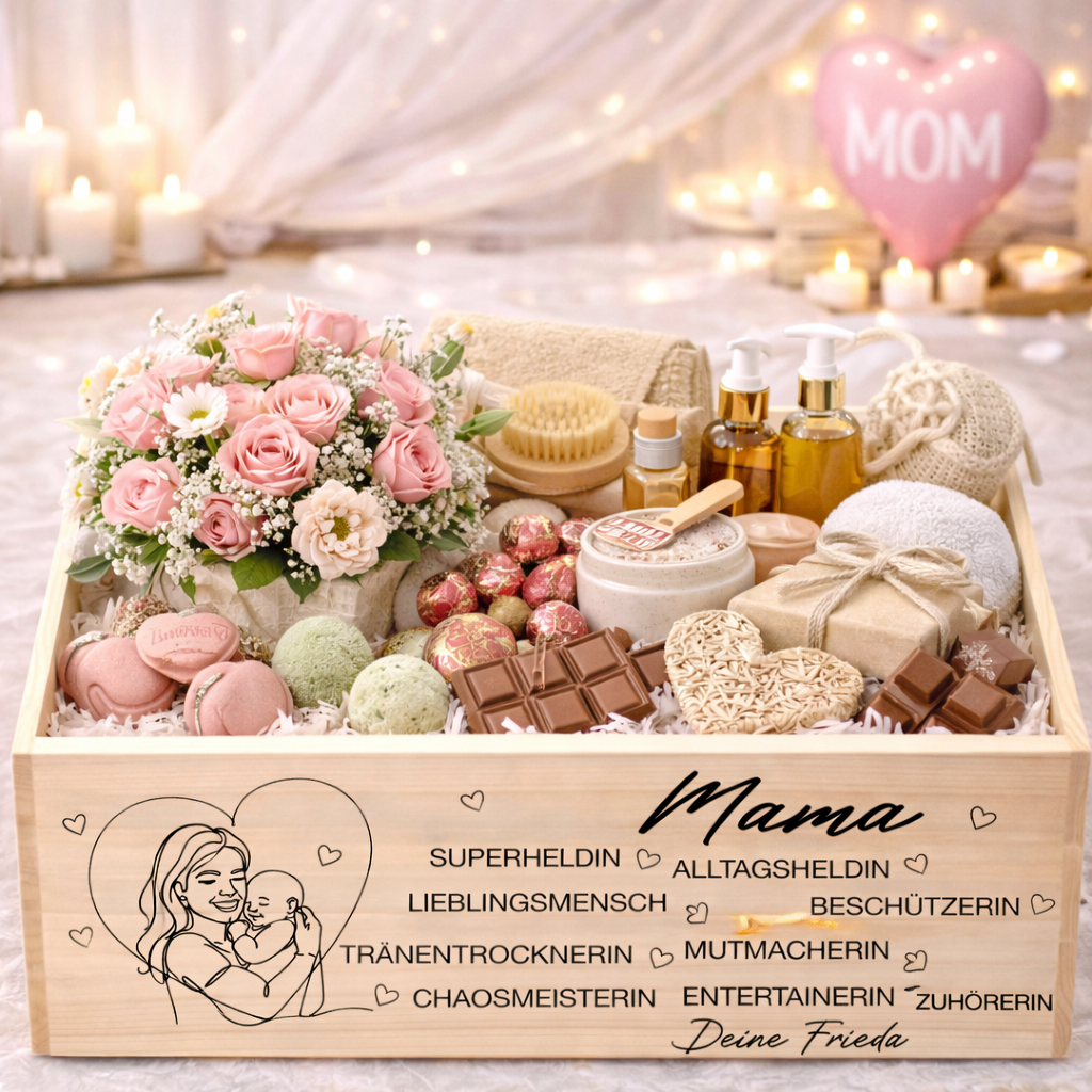 Geschenk für Mama personalisiert Muttertag Geschenkbox Beste Mama der Welt Geschenkidee Muttertag Mama Holzkiste zum Befüllen
