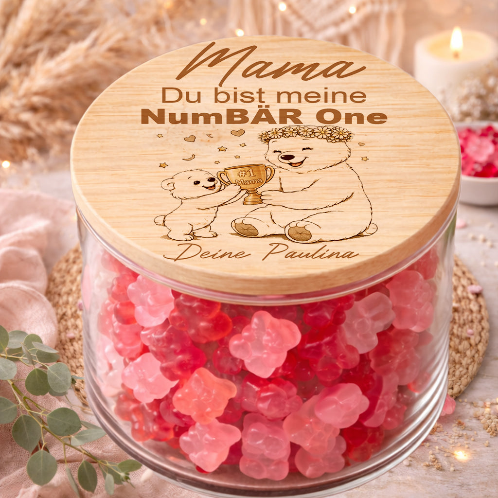 Personalisiertes Mama Geschenk Vorratsglas NumBÄR One mit Namen