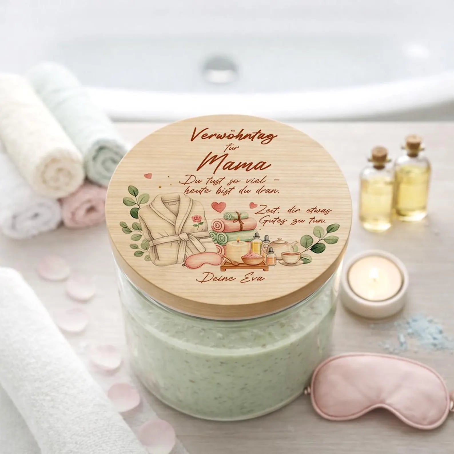 Mama Geschenk Wellness personalisiert Muttertag Geschenk Spa Vorratsglas Badesalz Mama Entspannung Geschenk beste Mama der Welt