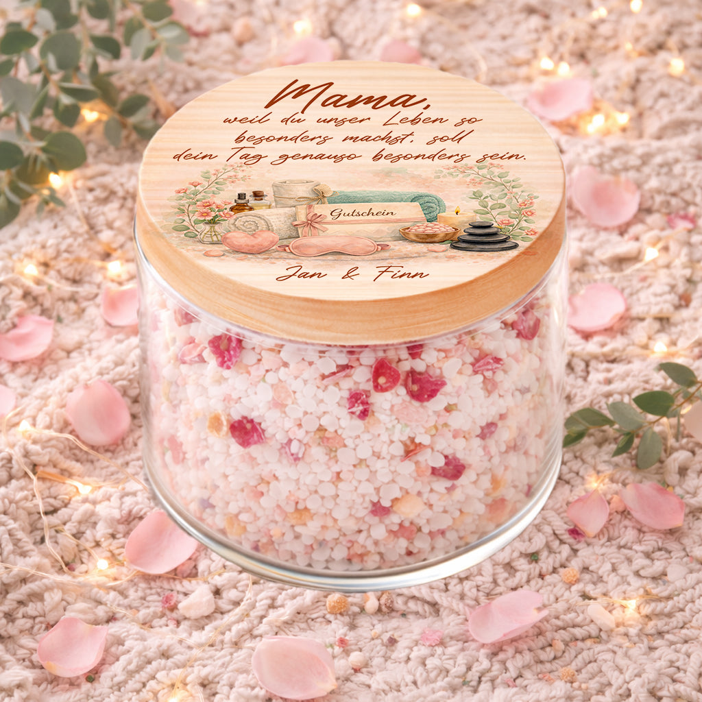 Mama Geschenk Wellness personalisiert Muttertag Geschenk Spa Vorratsglas Badesalz Mama Entspannung Geschenk beste Mama der Welt
