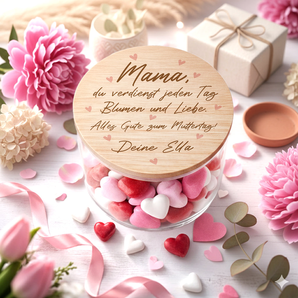 Mama Vorratsglas personalisiert Muttertagsgeschenk Geschenk zum Muttertag – Beste Mama der Welt – Vorratsglas mit Name