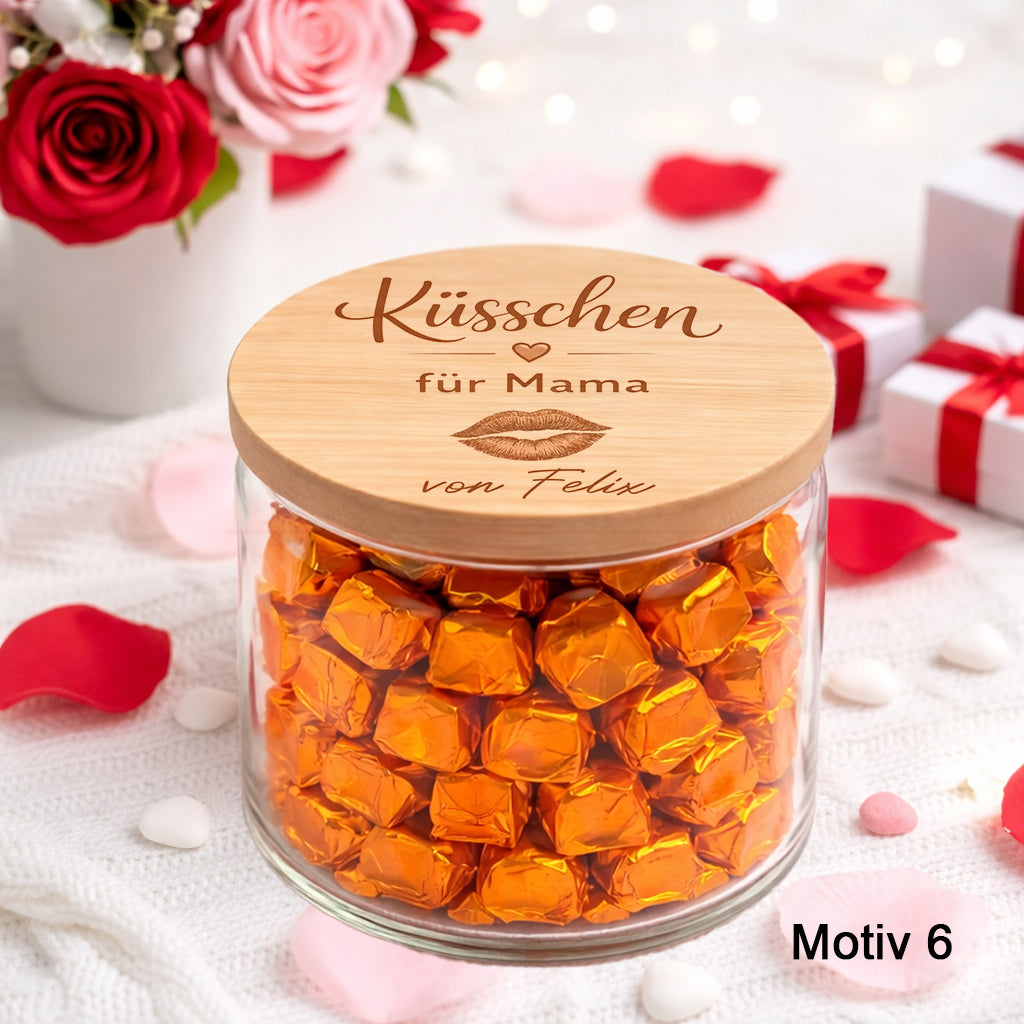 Mama Geschenk personalisiert Küsschen für Mama Ferrero Küsschen Glas mit Name Muttertagsgeschenk Mama Vorratsglas Süßigkeiten Geschenk