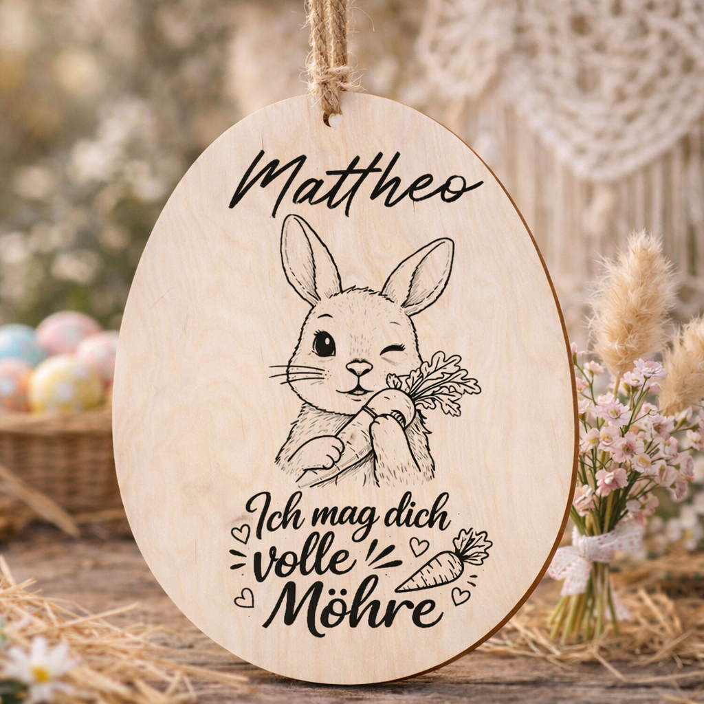 Ostereier Hasen mit Spruch