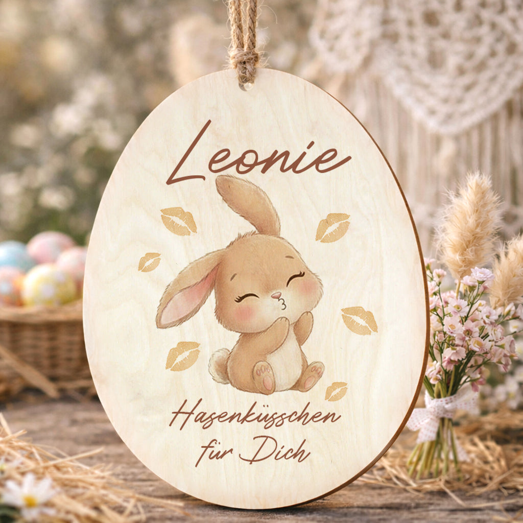 Ostereier Hasen mit Spruch bunt