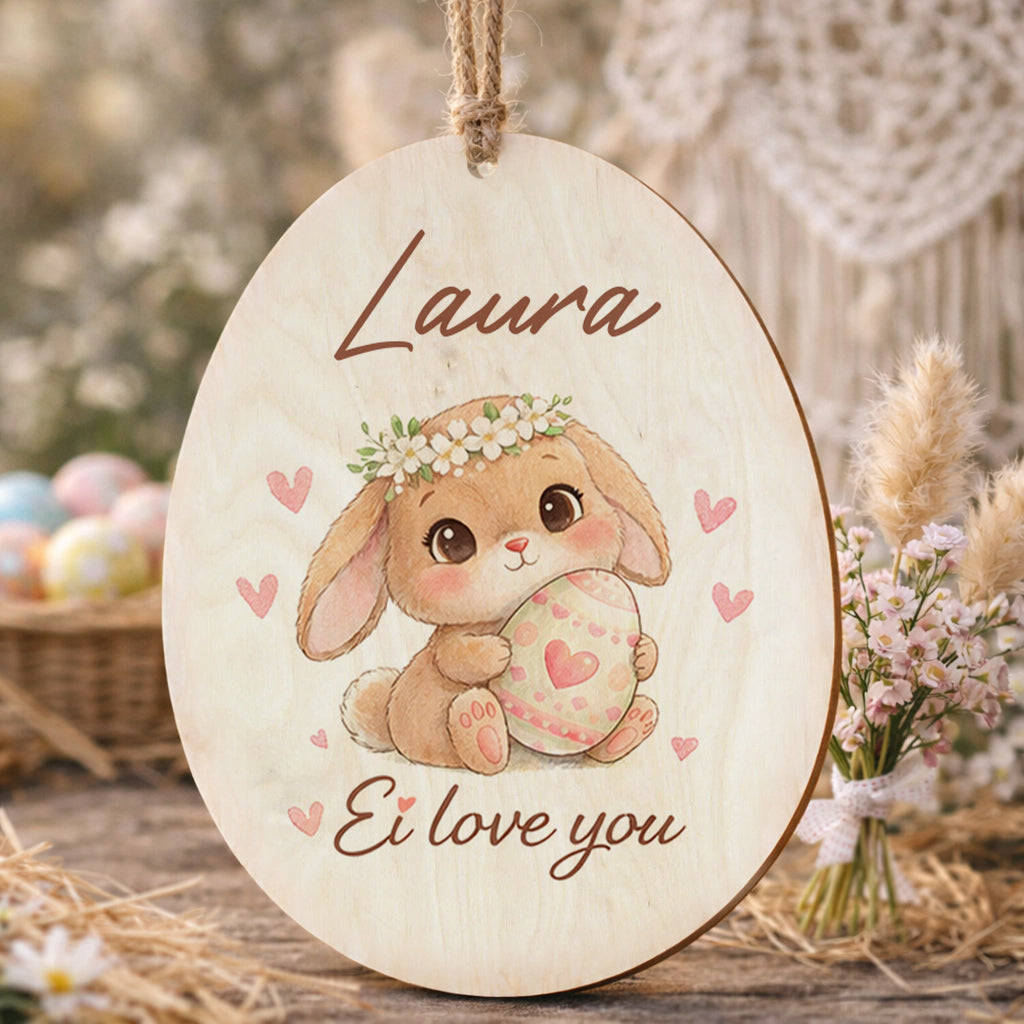 Ostereier Hasen mit Spruch bunt