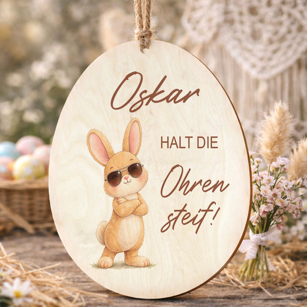 Ostereier Hasen mit Spruch bunt