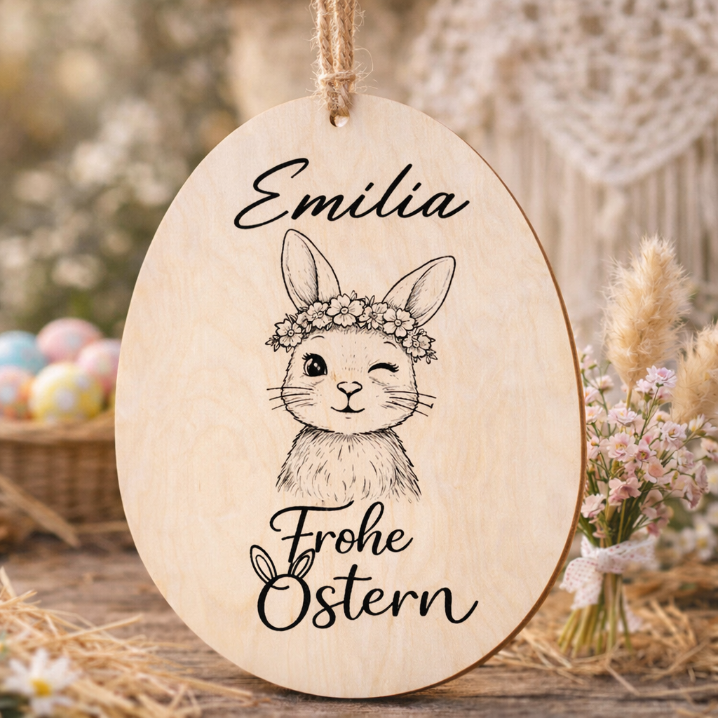Ostereier Hasen mit Spruch