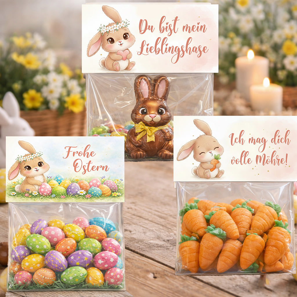 Ostern Druckvorlage Set Oster Etiketten zum Drucken Ostertüten Vorlage Geschenkidee Ostern Printable Ostern Lieblingshase & Frohe Ostern
