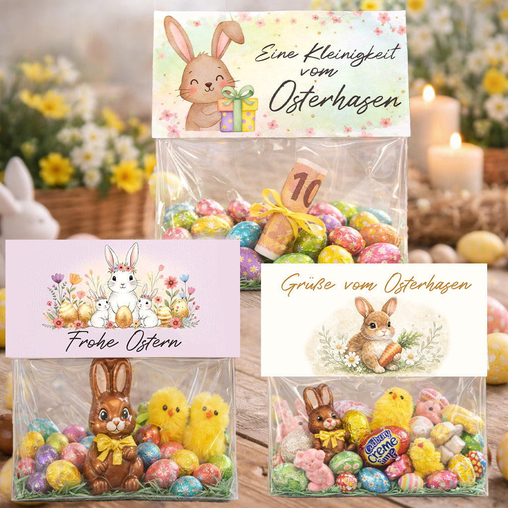 Ostern Druckvorlage Set Oster Etiketten zum Drucken Ostertüten Vorlage Mitbringsel zu Ostern Printable Ostern Osterhasen Etikett