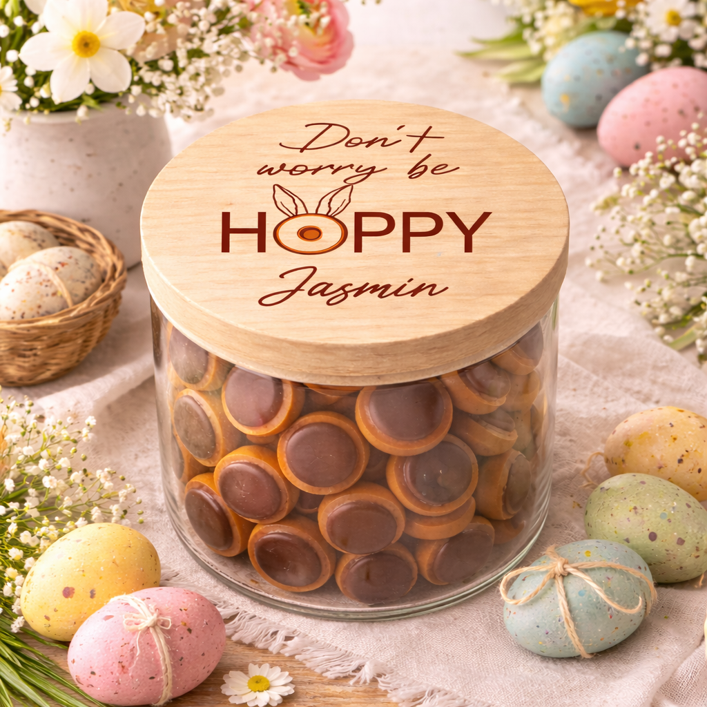 Vorratsglas Ostern personalisiert Osternest Geschenk zu Ostern Osterdeko Osterkörbchen Toffifee Ostergeschenk