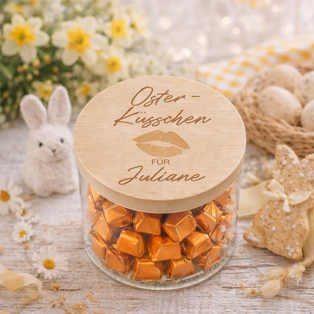 Ostergeschenk personalisiert Vorratsglas Küsschen Ostern Ferrero Küsschen Geschenk zu Ostern Osternest