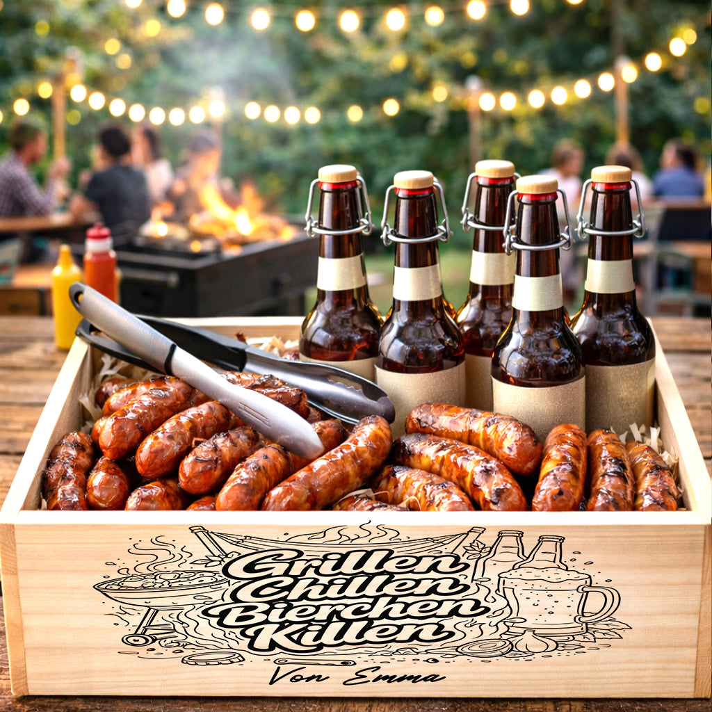 Vatertagsgeschenk Papa Holzkiste personalisiert Papa Grillgeschenk Biergarten Kiste Bier Geschenk Papa Grillgeschenk Papa Männergeschenk Vatertag Geschenk