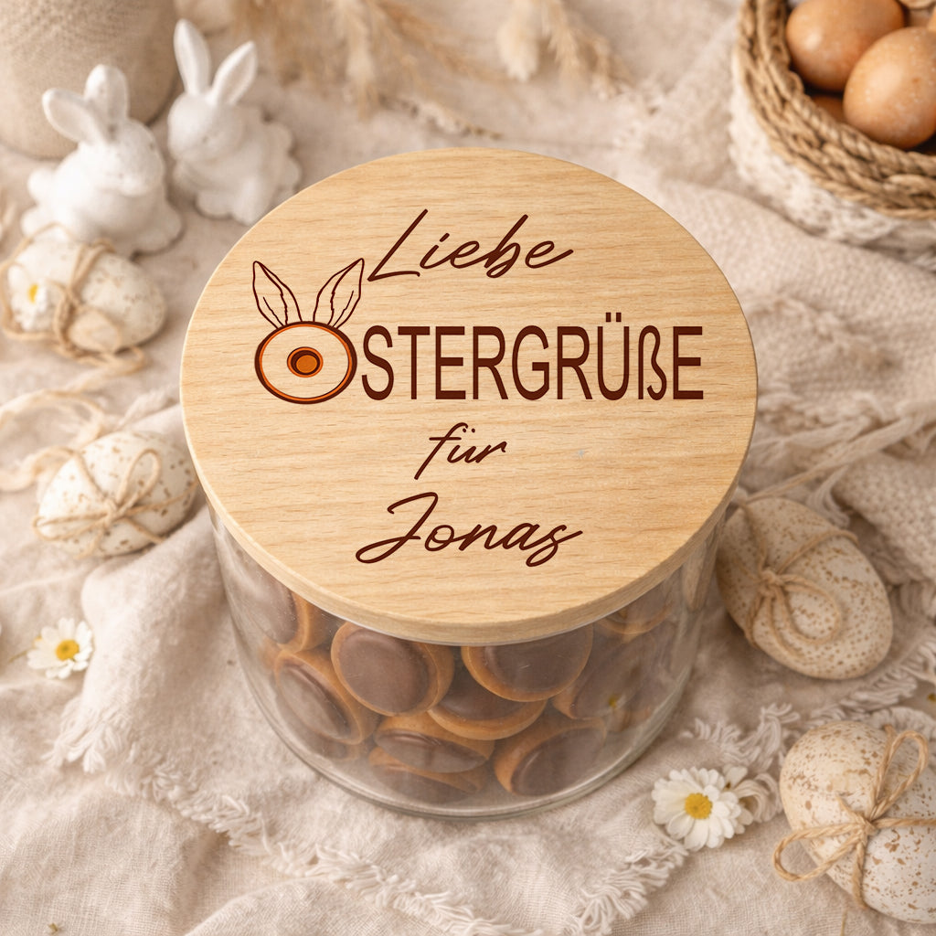 Vorratsglas Ostern personalisiert Osternest Geschenk zu Ostern Osterdeko Osterkörbchen Toffifee Ostergeschenk