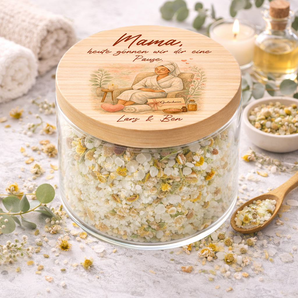 Mama Geschenk Wellness personalisiert Muttertag Geschenk Spa Vorratsglas Badesalz Mama Entspannung Geschenk beste Mama der Welt