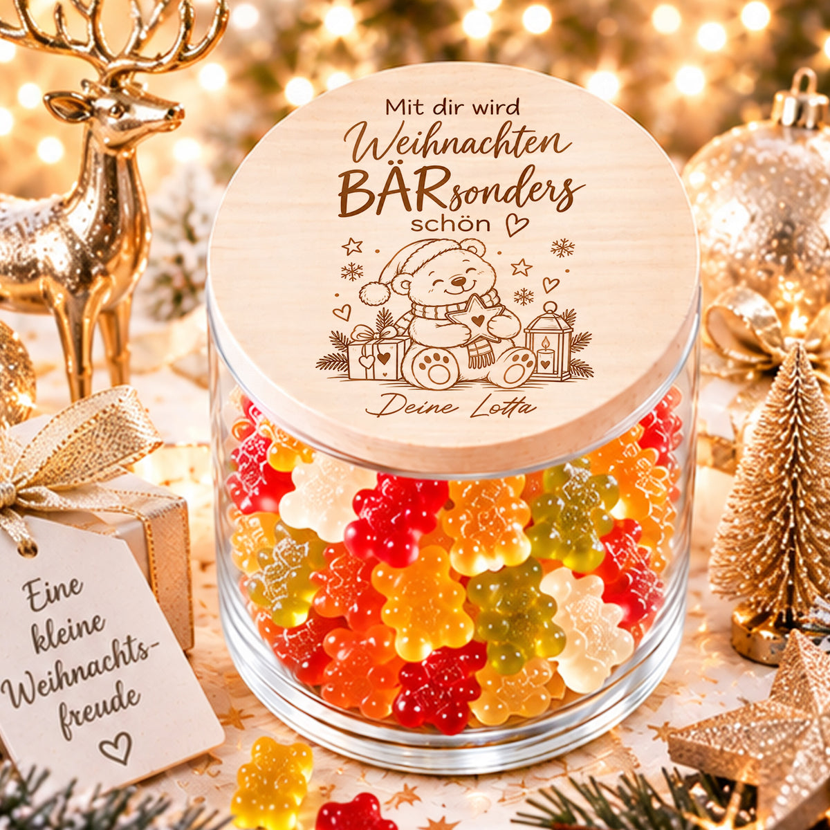 Personalisiertes Weihnachtsgeschenk für Lieblingsmensch mit Bärenmotiv