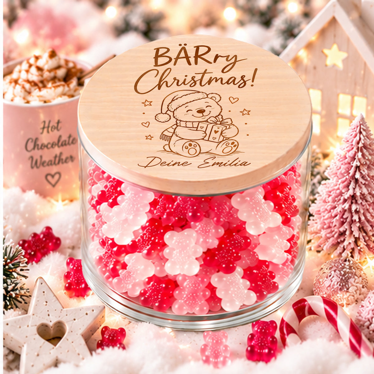 Personalisiertes Weihnachtsgeschenk BÄR-y Christmas im Vorratsglas mit Name