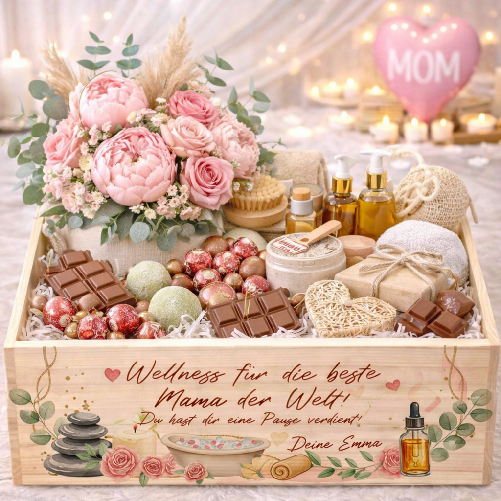 Geschenk für Mama personalisiert Muttertag Geschenkbox Beste Mama der Welt Geschenkidee Muttertag Mama Holzkiste zum Befüllen