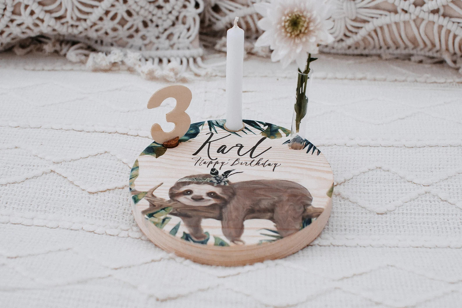 Geburtstagsteller Faultier