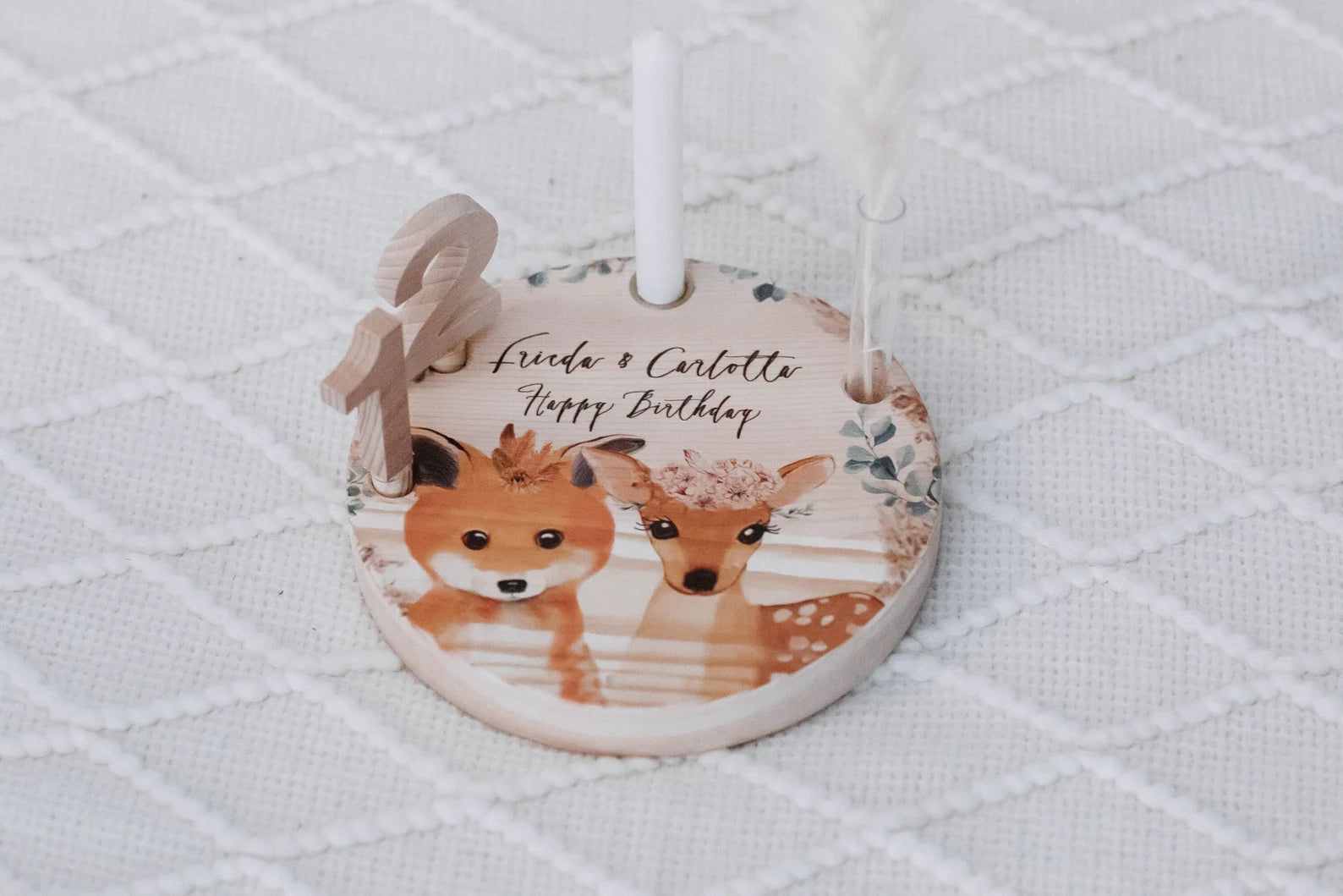 Geburtstagsteller Fuchs Reh
