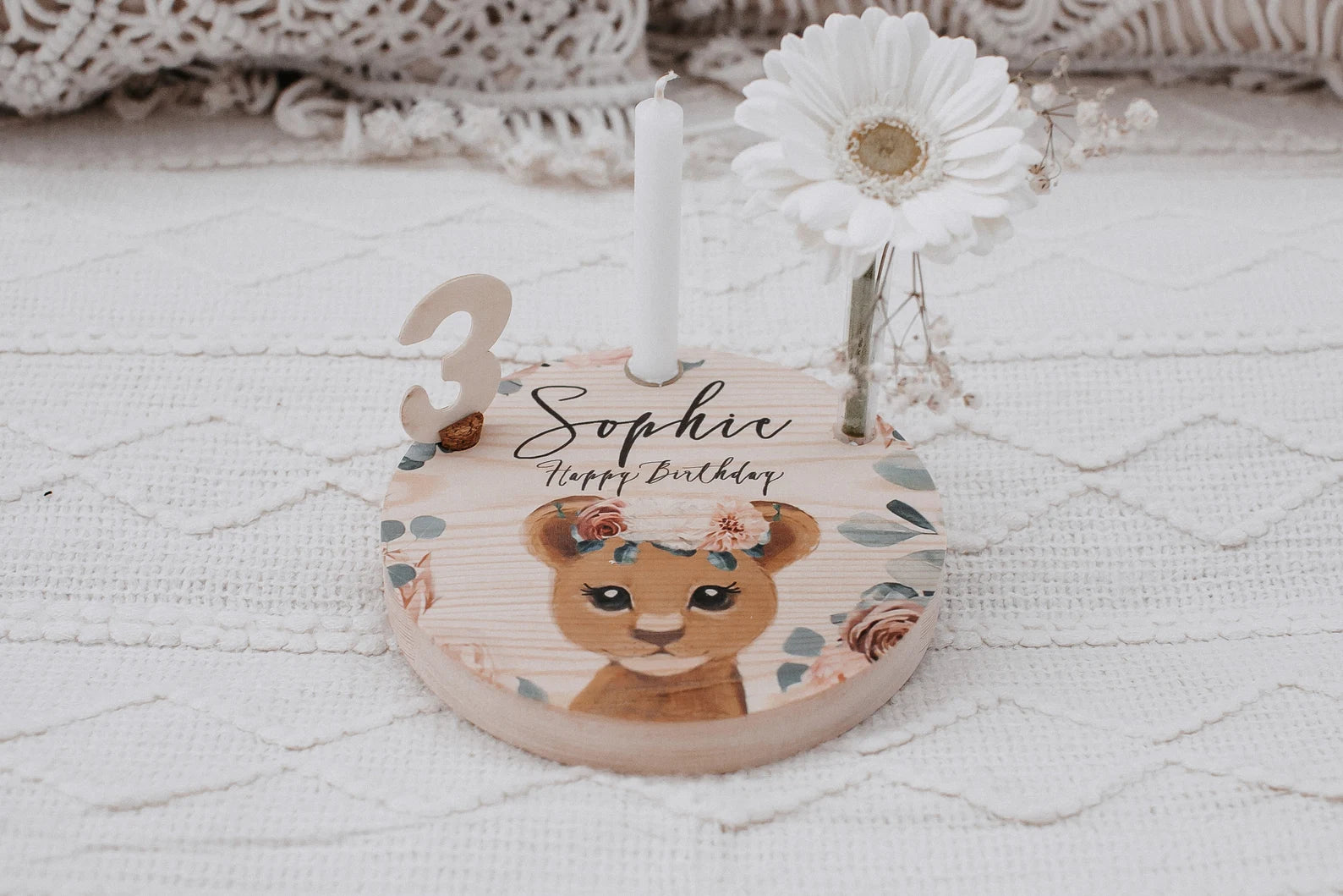 Geburtstagsteller Löwe Mädchen