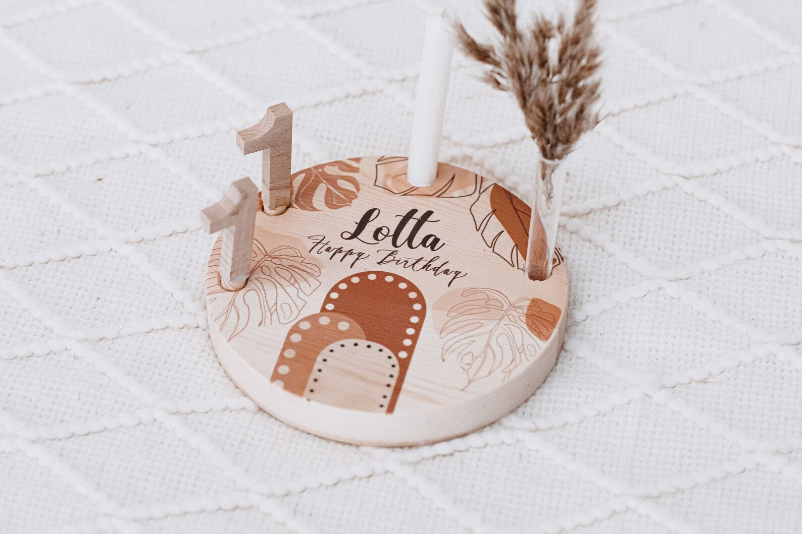 Geburtstagsteller Boho Arch