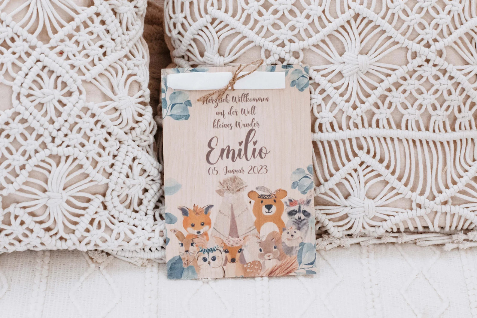 Karte Geburt Waldtiere