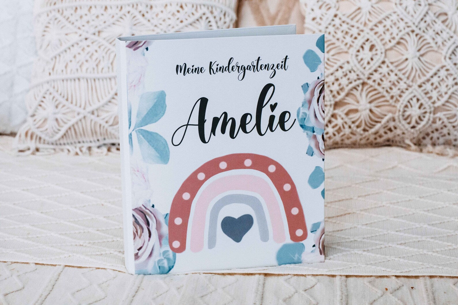 Kindergartenordner Regenbogen rosa