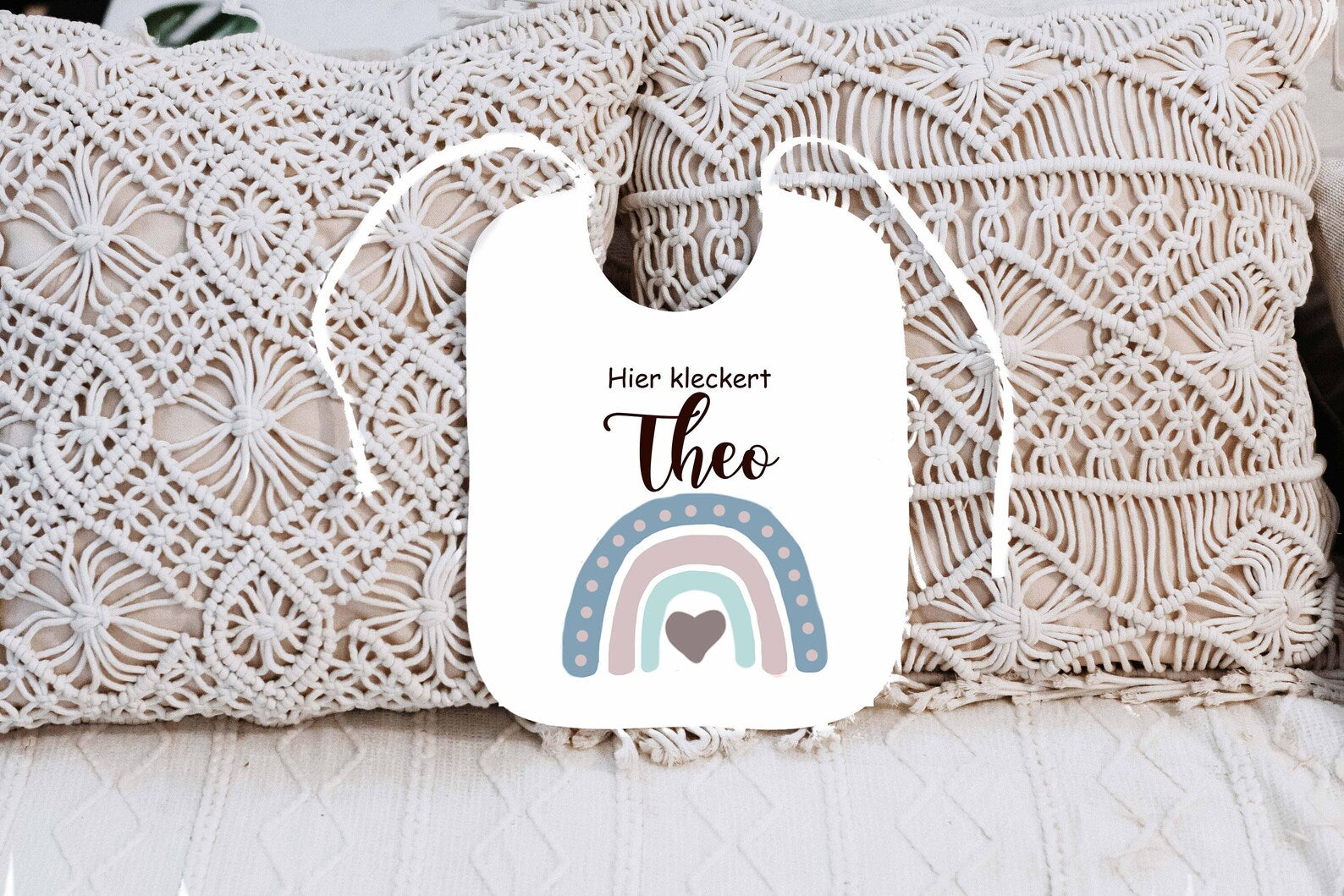 Lätzchen Regenbogen blau