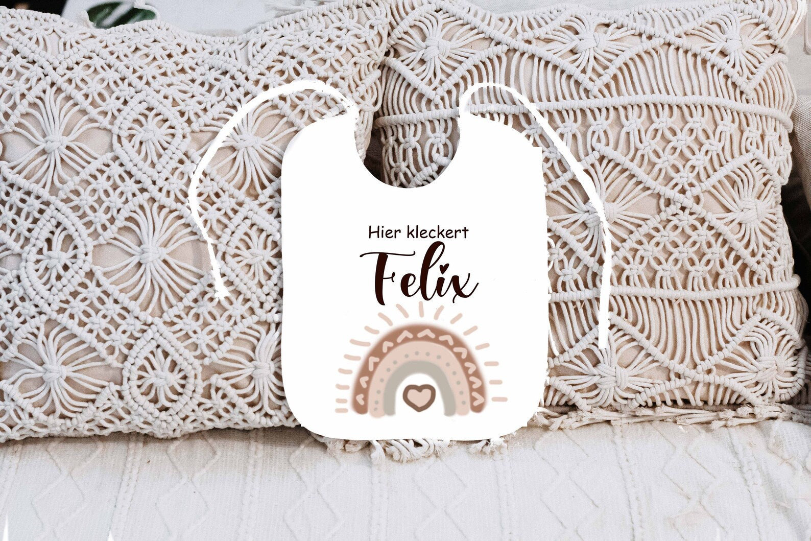 Lätzchen Regenbogen braun