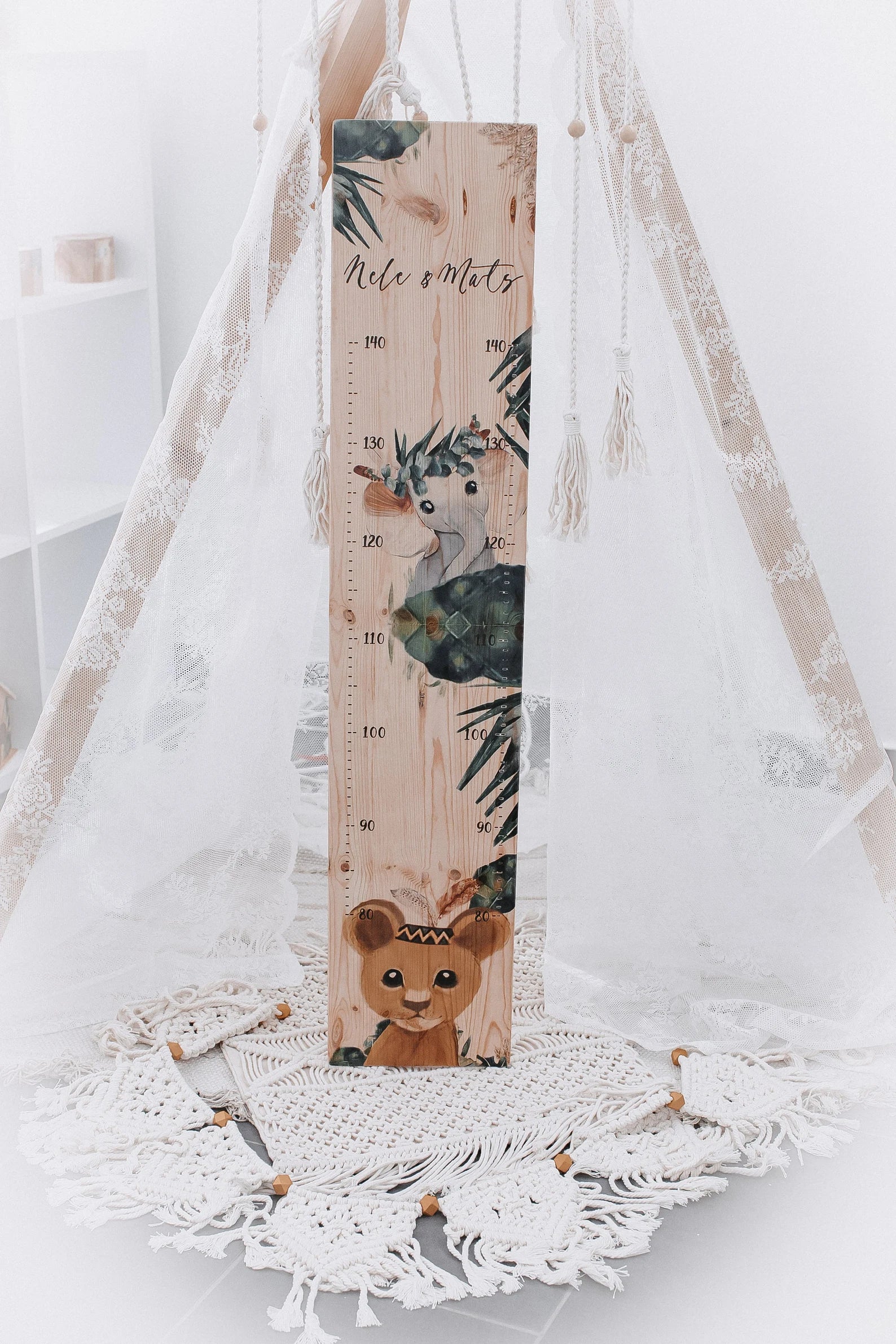 Messlatte Geschwister Elefant Löwe