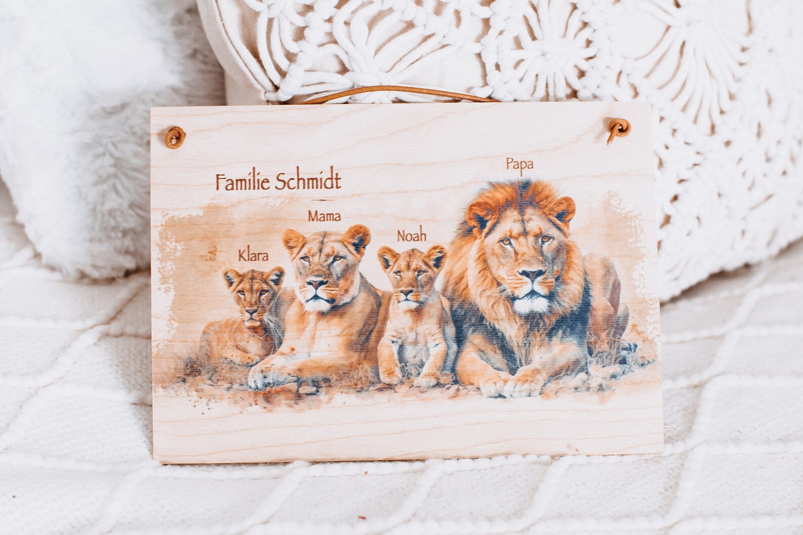 Türschild Löwenfamilie