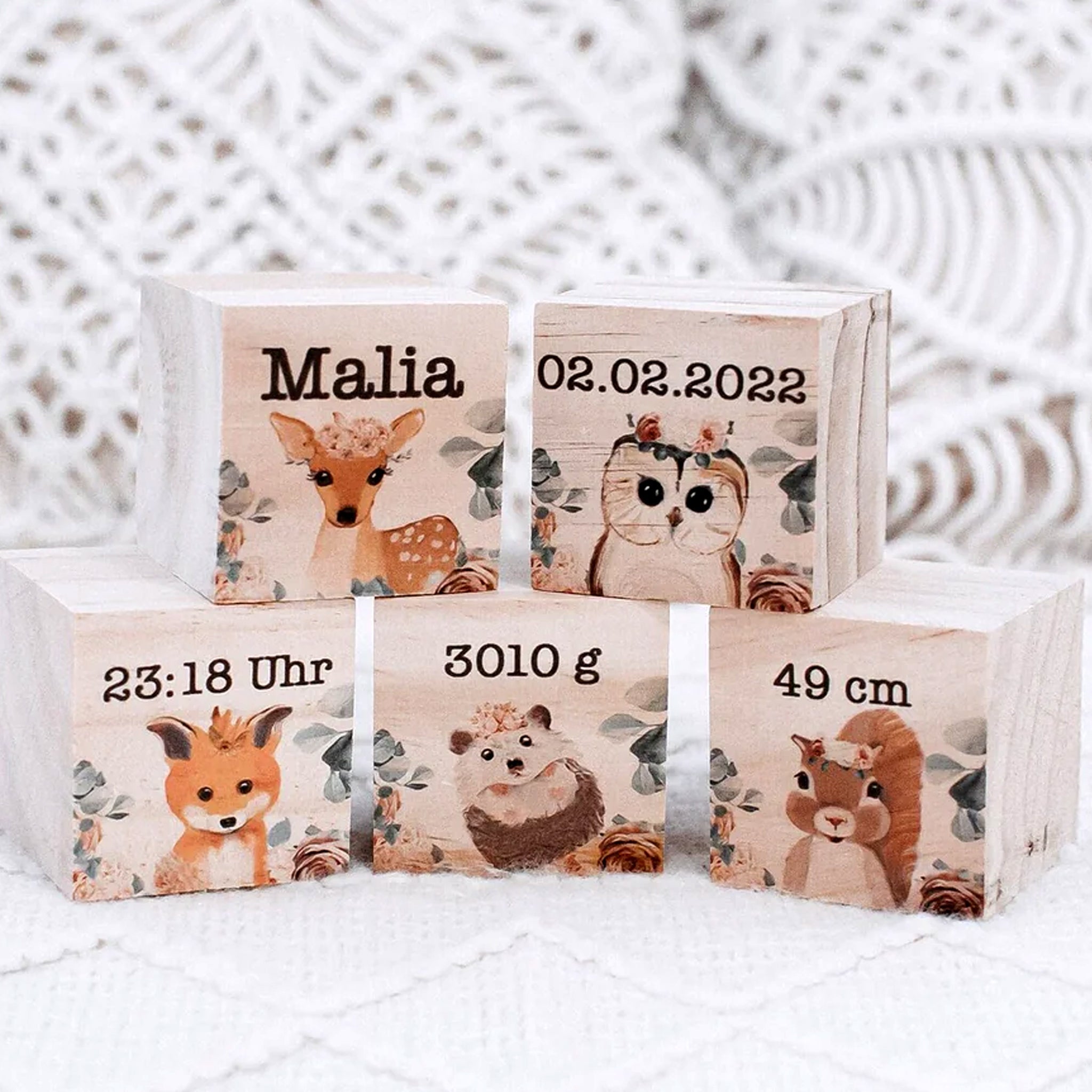 Personalisiertes Holzspielzeug für Kinder Puzzle Memory Bauklötze mit Name