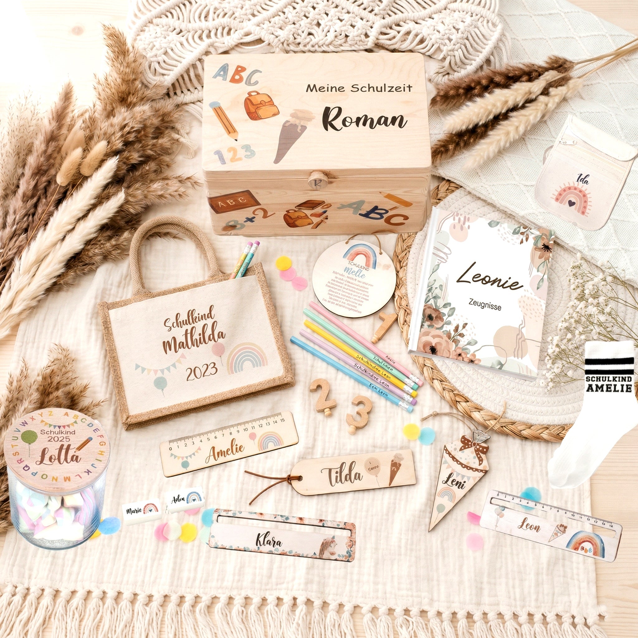 Personalisierte Geschenke zur Einschulung Schulstart Geschenkideen mit Namen