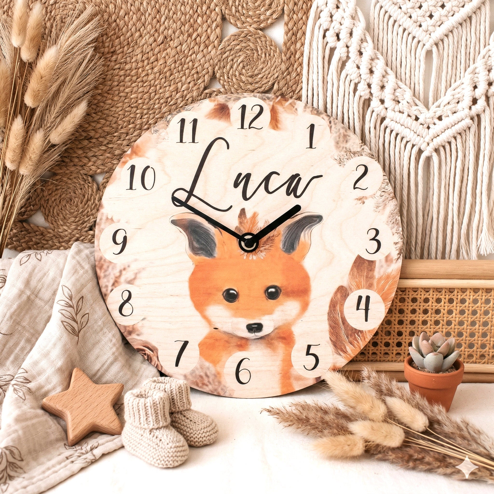 Personalisierte Wanduhr mit Namen für Kinderzimmer Geschenk