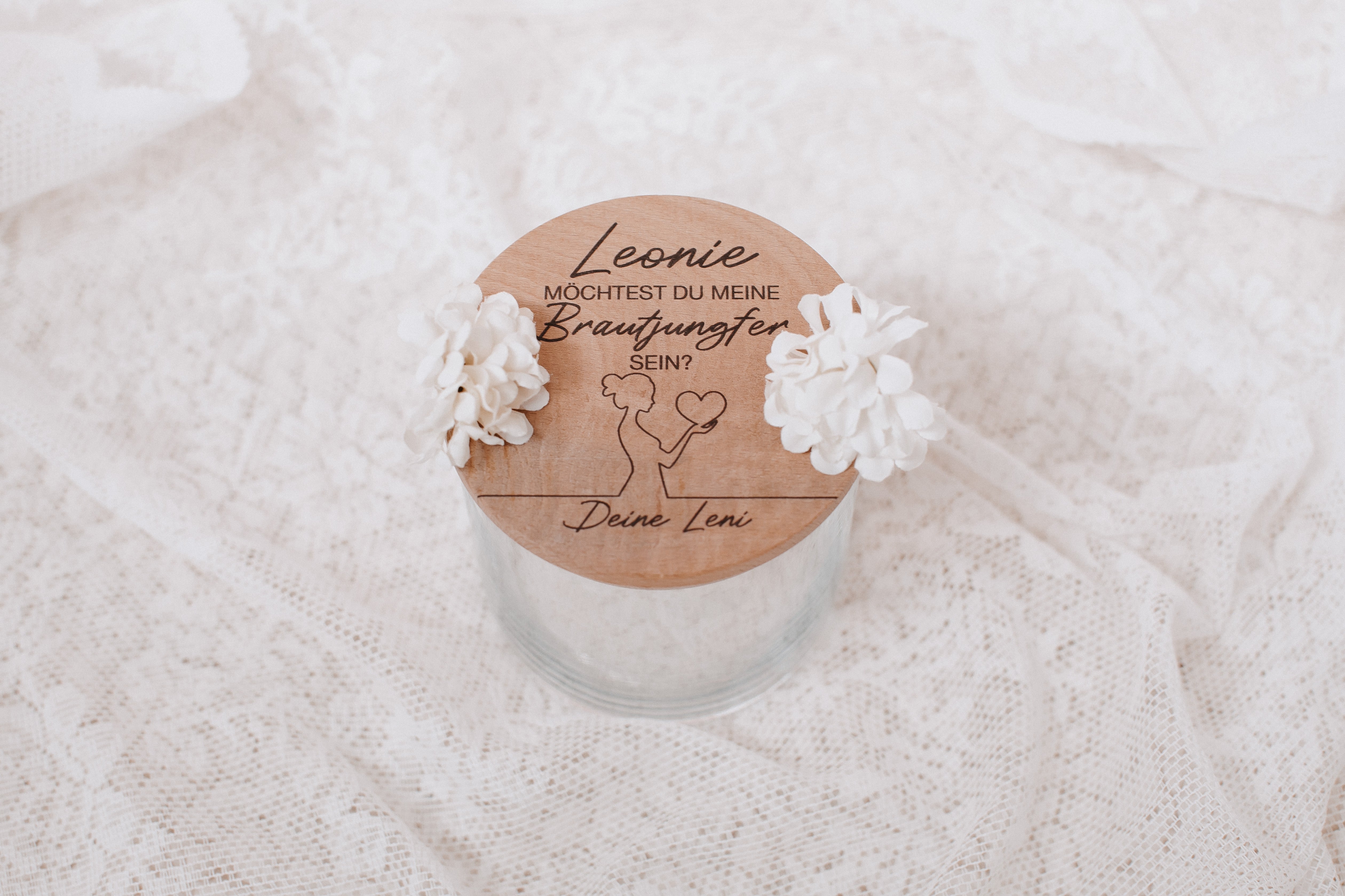 Personalisiertes Vorratsglas mit Gravur – Brautjungfer Geschenk Hochzeit